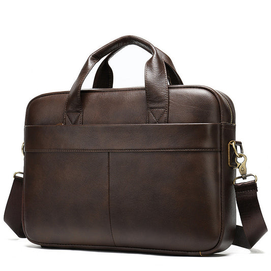 Business first layer leather briefcase